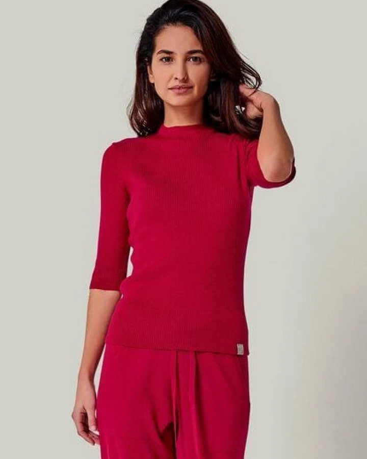YOU LOOK PERFECT 100% Merino Halbarm-Strickpullover "Daria"
