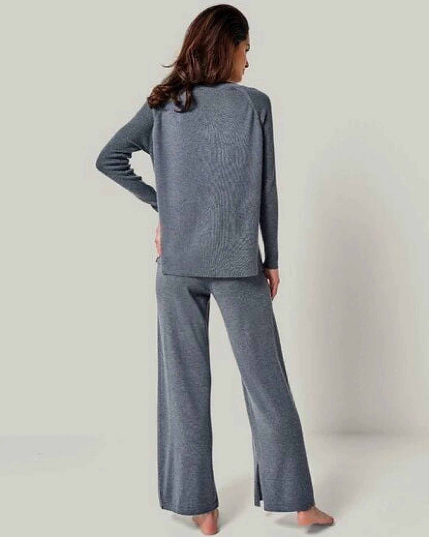 YOU LOOK PERFECT 100% Merino Strickpullover mit V-Ausschnitt "Dorina" – Ansicht 4