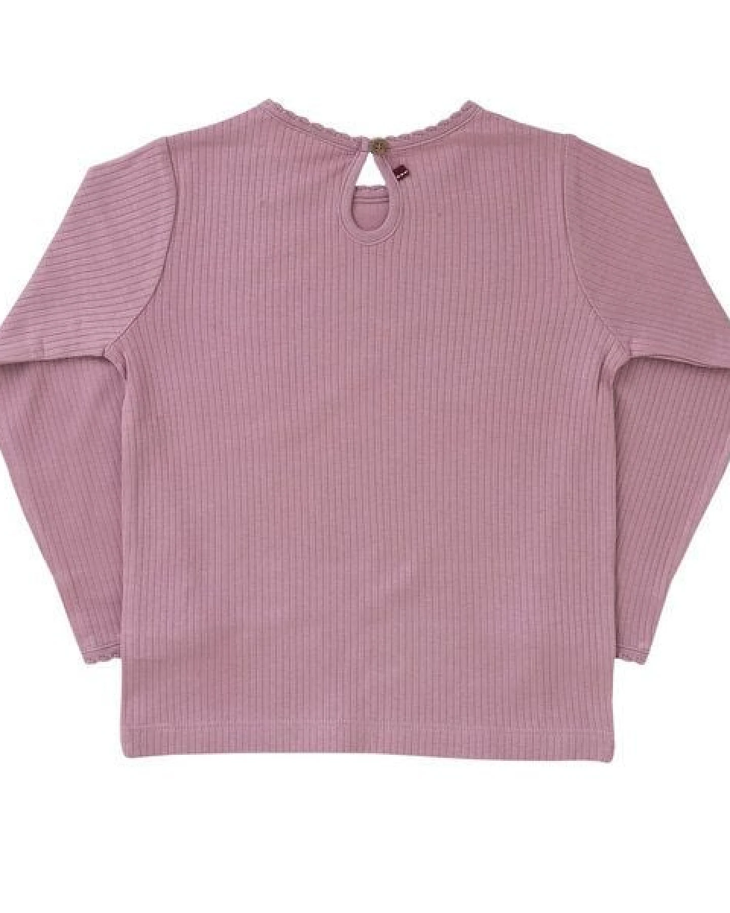 People Wear Organic Langarmshirt in Rippoptik, rosa, aus Baumwolle (Bio) – Ansicht 2