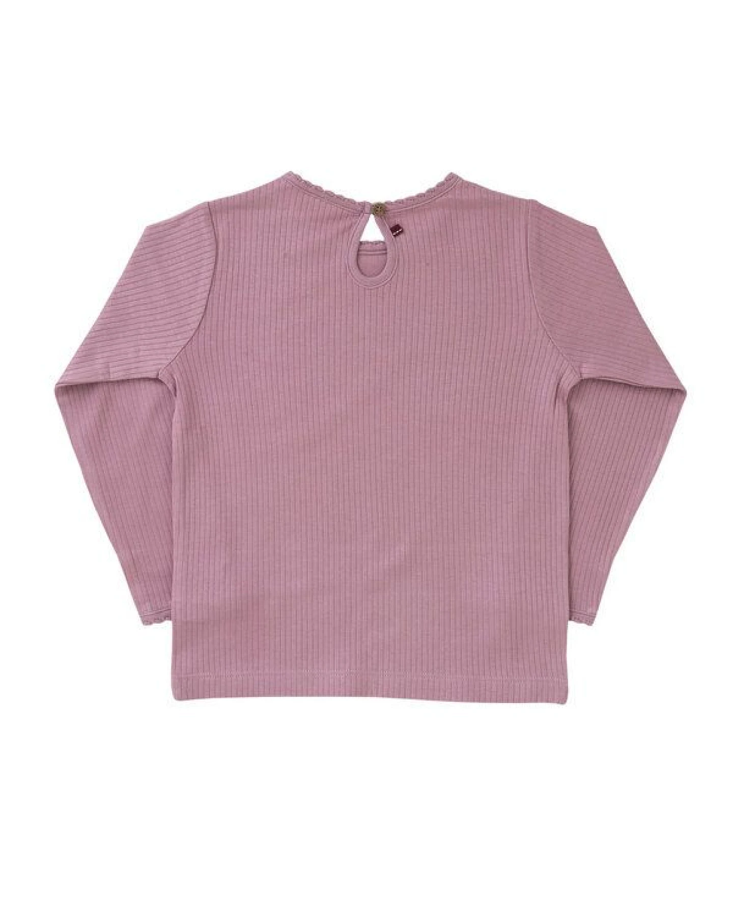 People Wear Organic Langarmshirt in Rippoptik, rosa, aus Baumwolle (Bio) – Ansicht 2