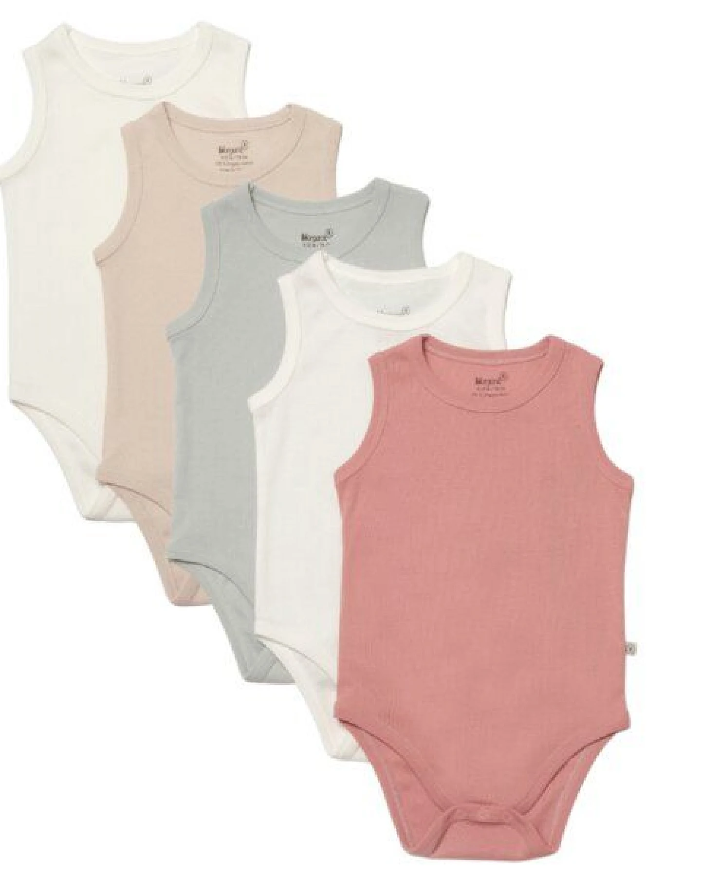 Biorganic 5er-Pack Baby Body Unisex Ärmellos für Jungen und Mädchen, 100% Bio-Baumwolle, GOTS-zertifiziert, mit praktischen Druckknöpfen im Schritt – Ansicht 2