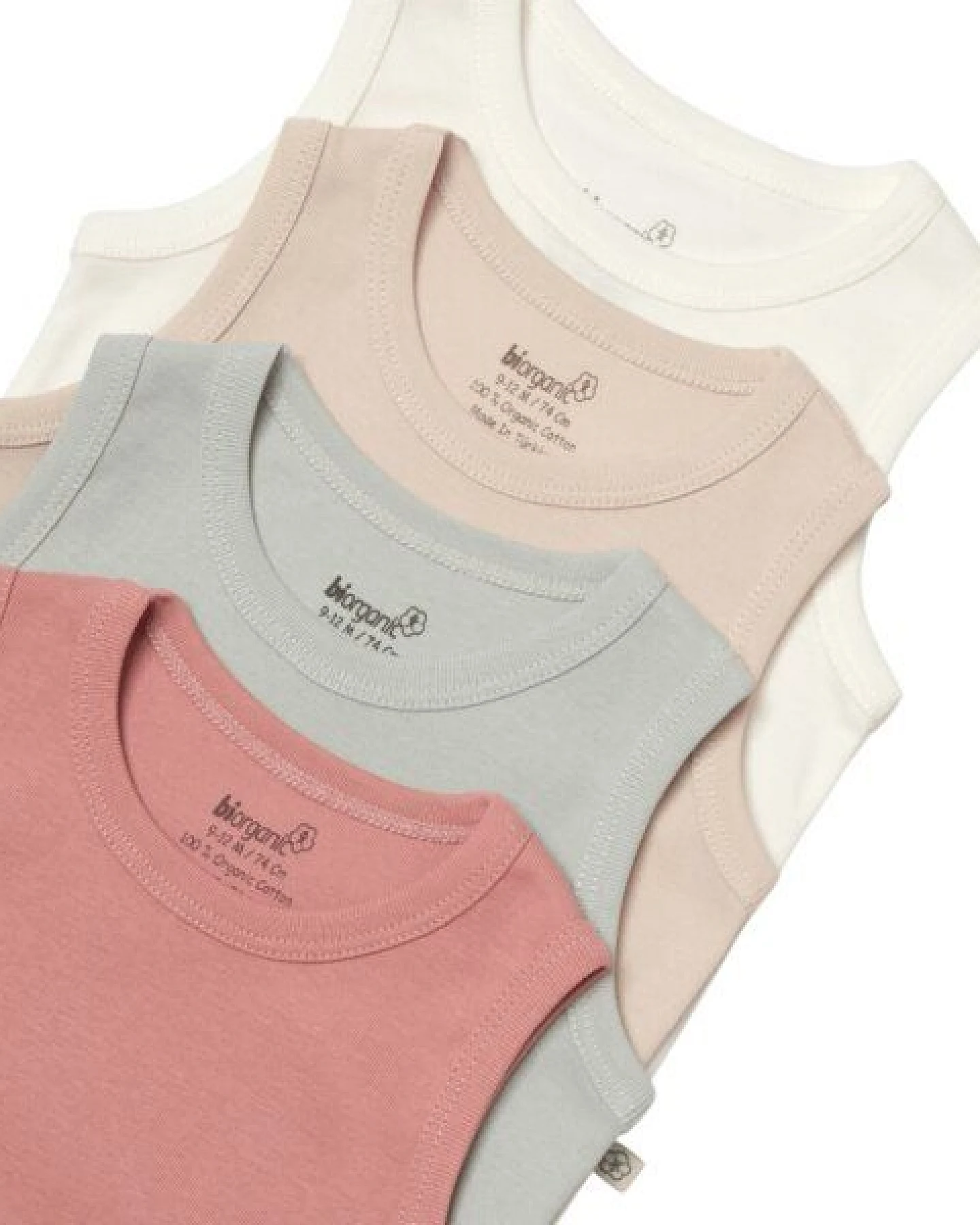 Biorganic 5er-Pack Baby Body Unisex Ärmellos für Jungen und Mädchen, 100% Bio-Baumwolle, GOTS-zertifiziert, mit praktischen Druckknöpfen im Schritt – Ansicht 4