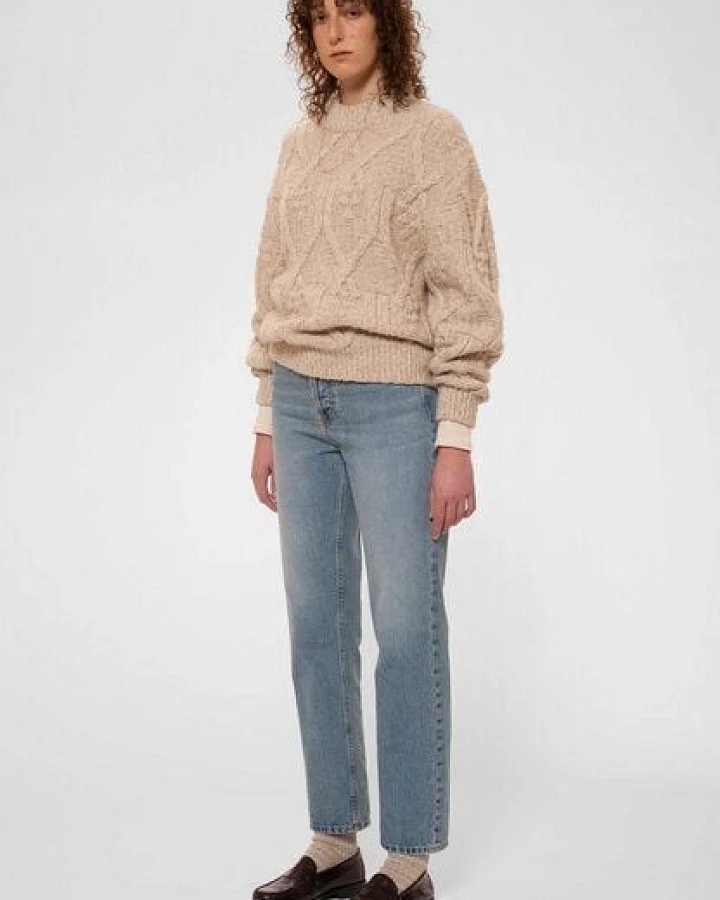Nudie Jeans Strickpullover Elsa Cable Knit - aus Wollmix