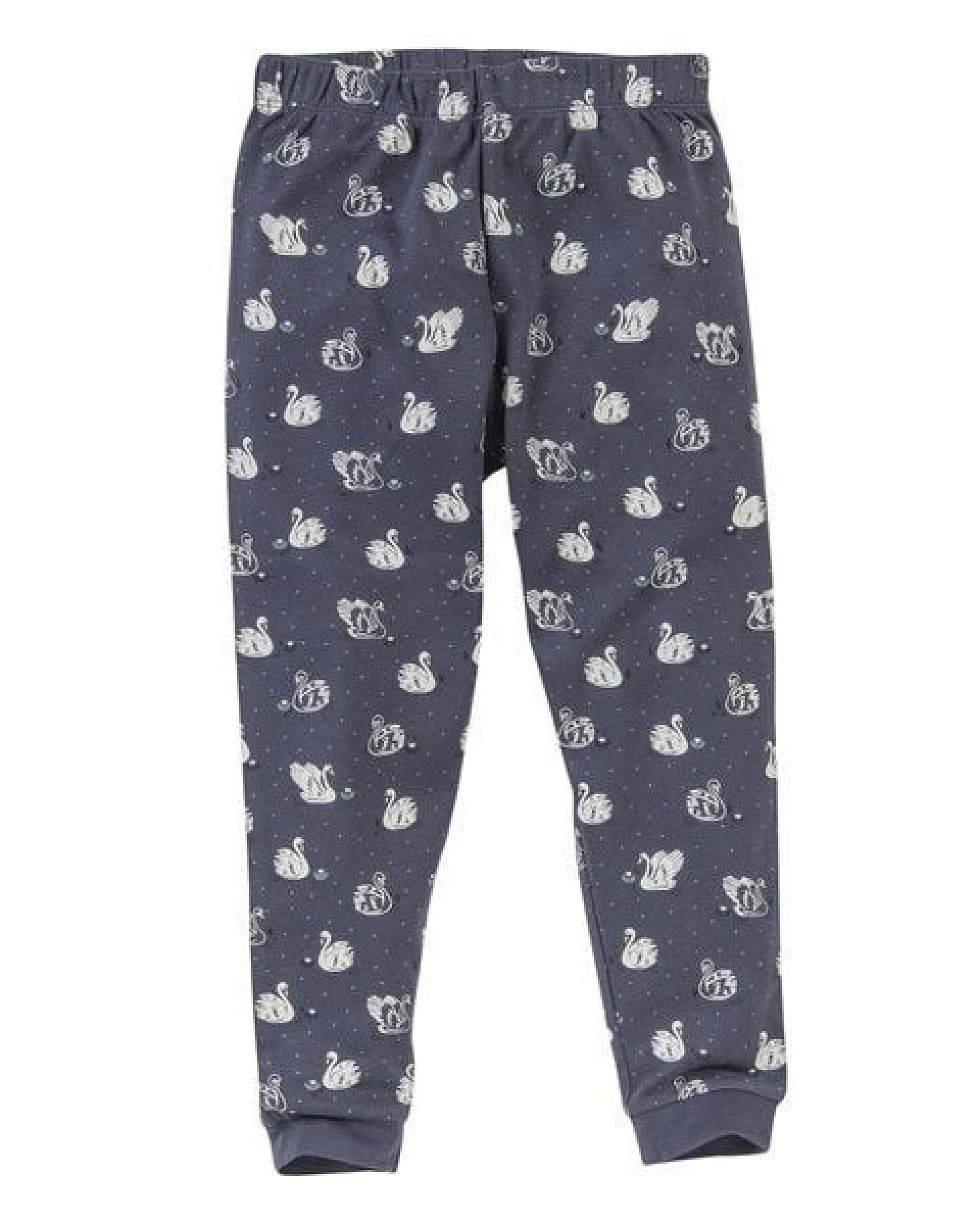People Wear Organic Pyjama "Schwäne", Langarm-Schlafanzug, dunkelblau/bedruckt, aus 100% Baumwolle (Bio) – Ansicht 4
