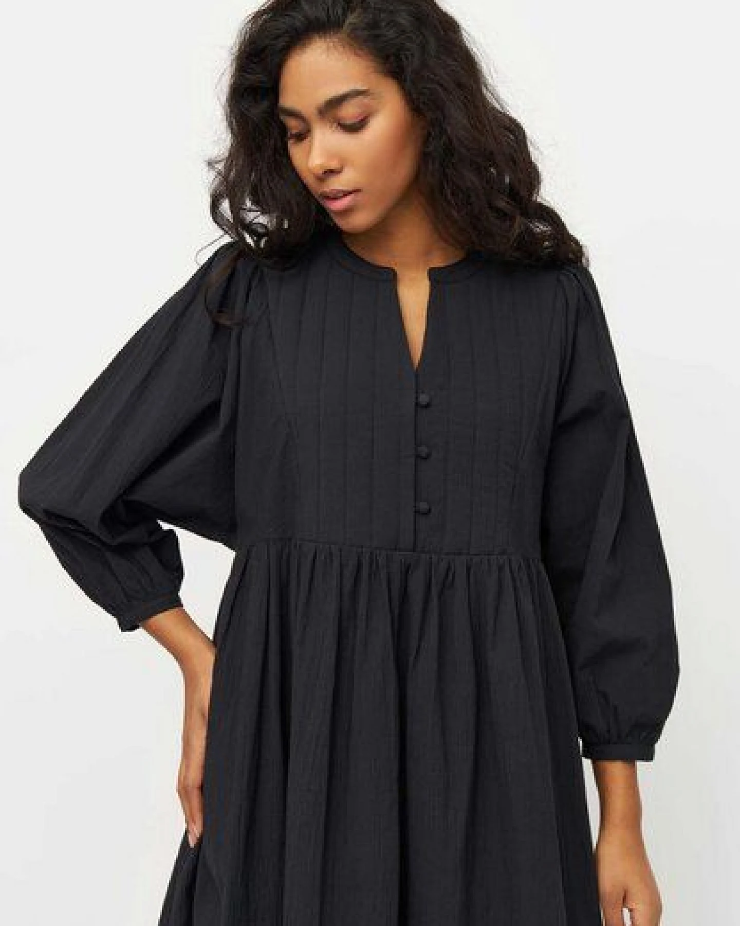 KnowledgeCotton Apparel Heavy Seersucker A-Shape Midi Dress - Bio-Baumwollmix – Ansicht 3