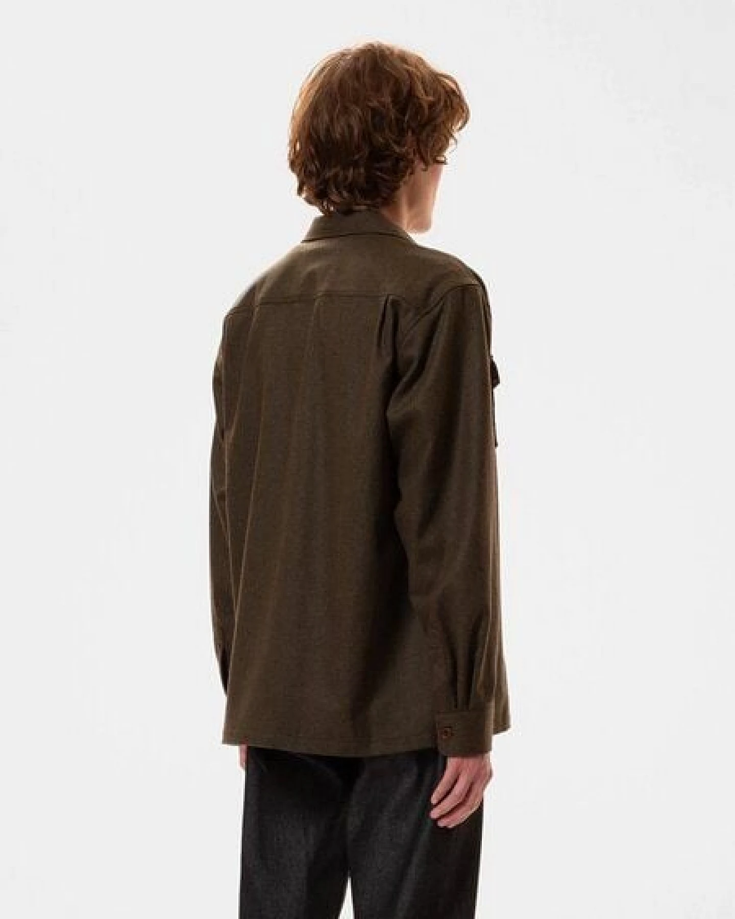 Nudie Jeans Vincent Melange Board Shirt - Green – Ansicht 2