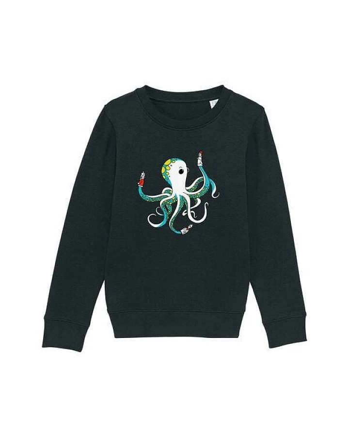 Spangeltangel Kinder-Sweatshirt "Oktopus", bedruckt,