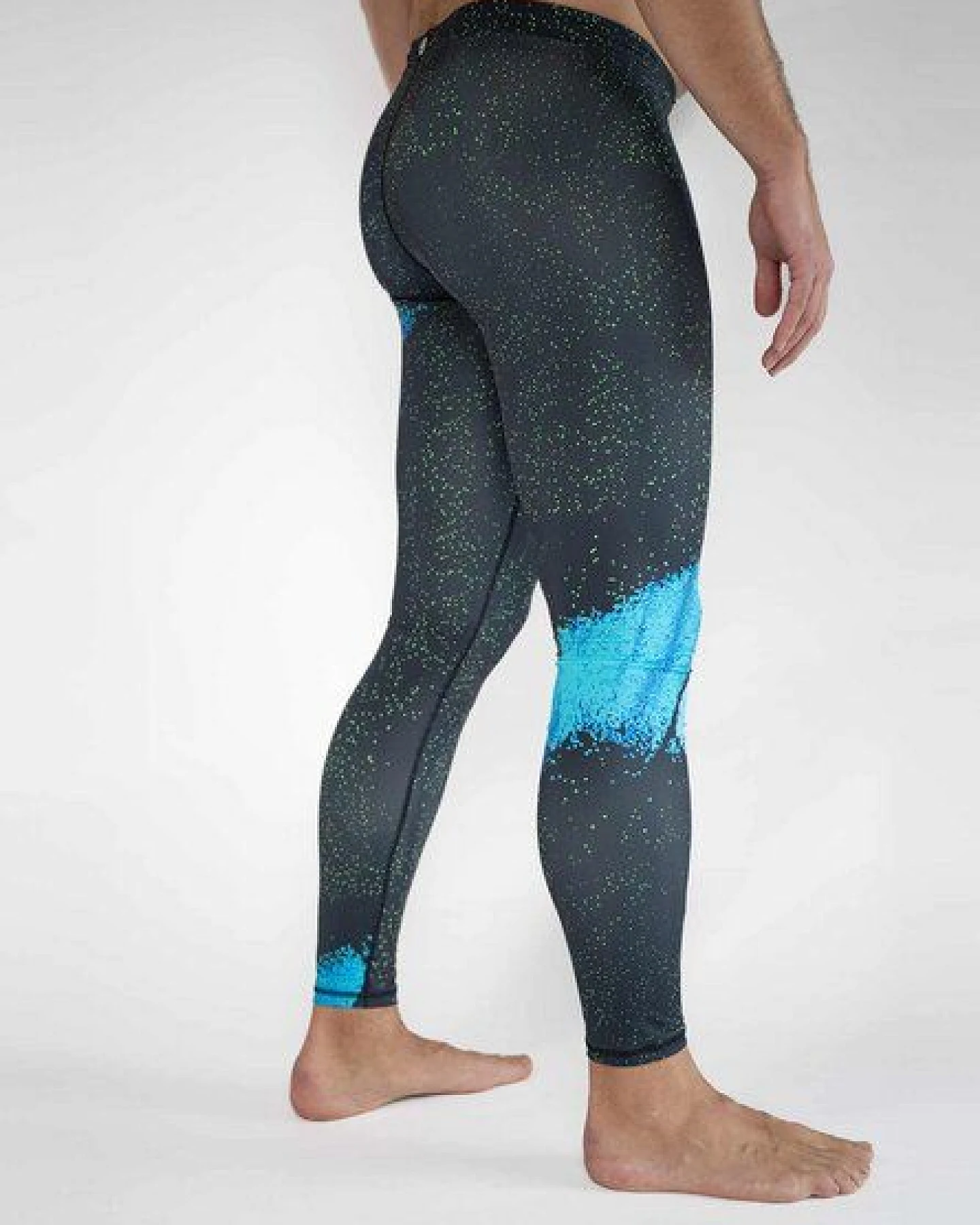 Arctic Flamingo Bunte Herren Sport Leggings aus ECONYL® regeneriertem Nylon – Ansicht 2