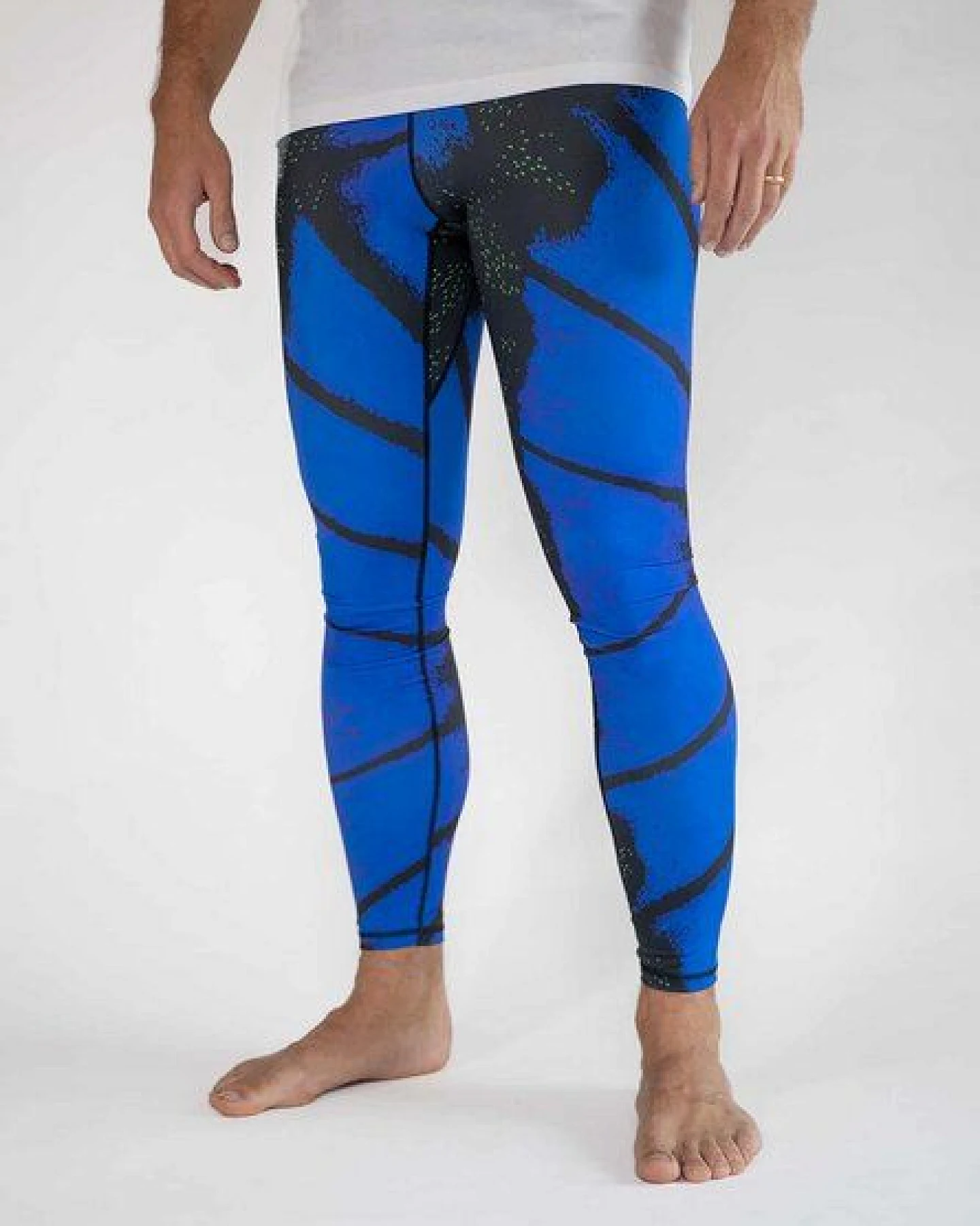 Arctic Flamingo Bunte Sport-Leggings für Herren aus ECONYL® regeneriertem Nylon – Ansicht 3
