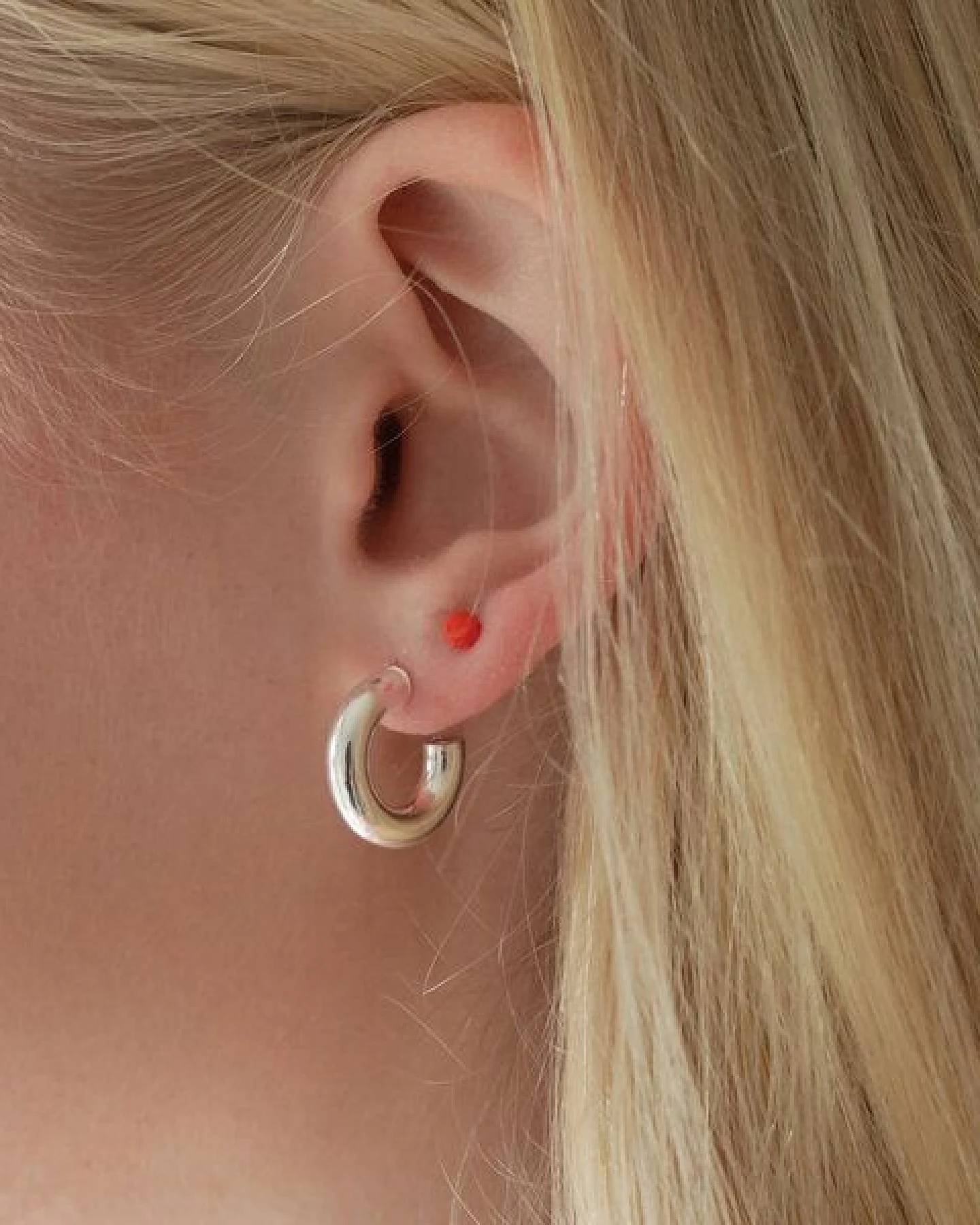 BELLYBIRD Jewellery CREOLEN - Kreis, dicke Form, glatt in M/L – Ansicht 4
