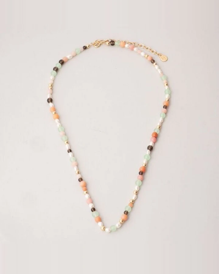 fejn jewelry Kette 'autumn pearl' mit Süsswasserperlen und Halbedelsteinen