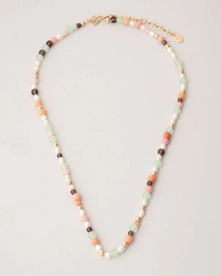 fejn jewelry Kette 'autumn pearl' mit Süsswasserperlen und Halbedelsteinen