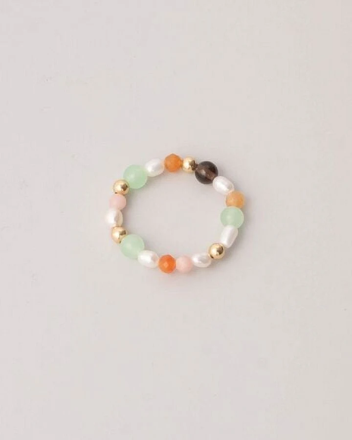 fejn jewelry Ring 'autumn pearl' mit Süsswasserperlen und Halbedelsteinen