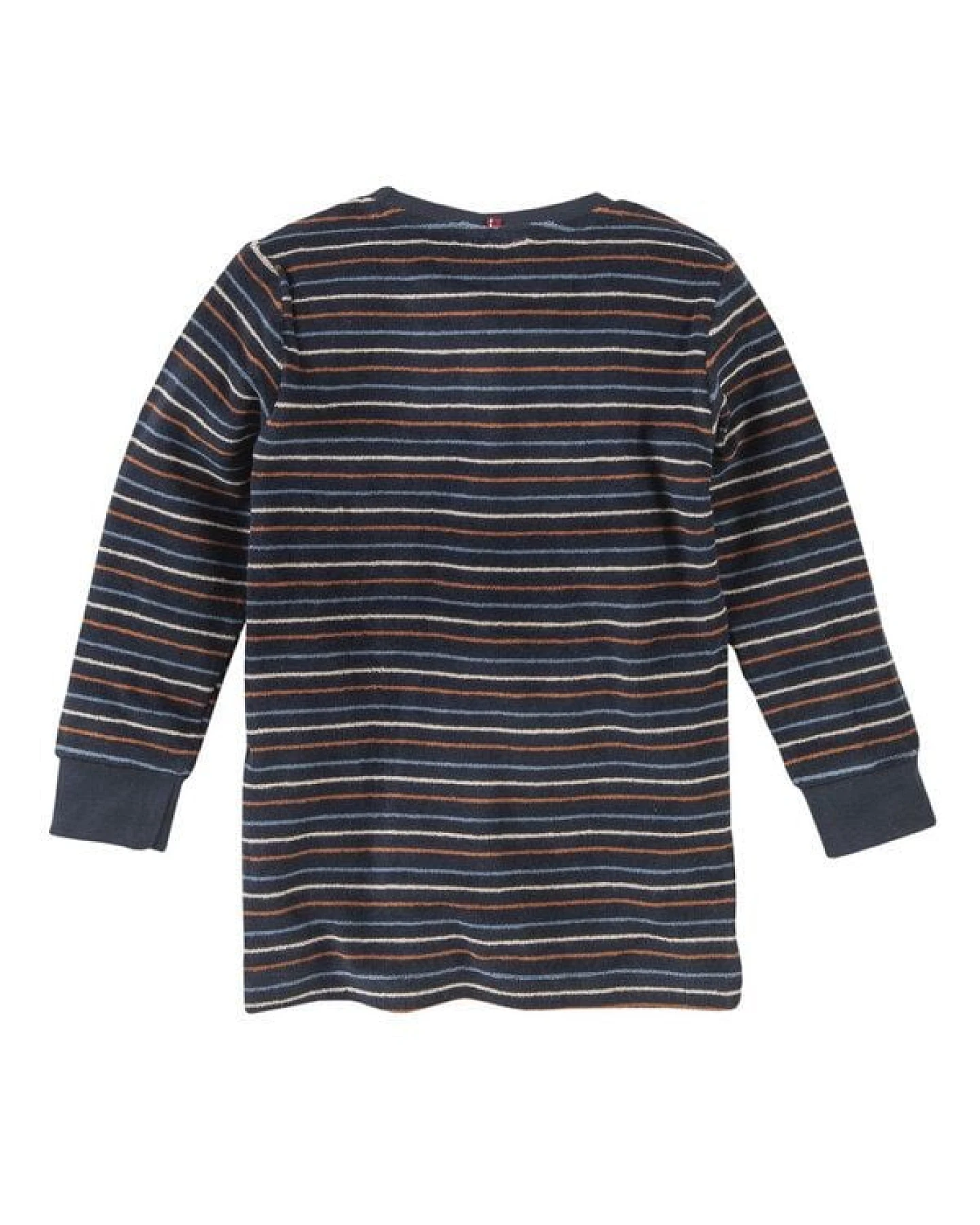 People Wear Organic Pyjama, Langarm Frottée-Schlafanzug, dunkelblau-bunt-geringelt, 100% Baumwolle (Bio) – Ansicht 3