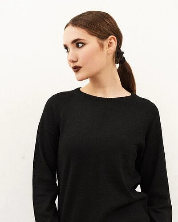 Kopyto Damen Strick Pullover 100% Merinowoll Mulesingfrei Longsleeve mit Rundhals