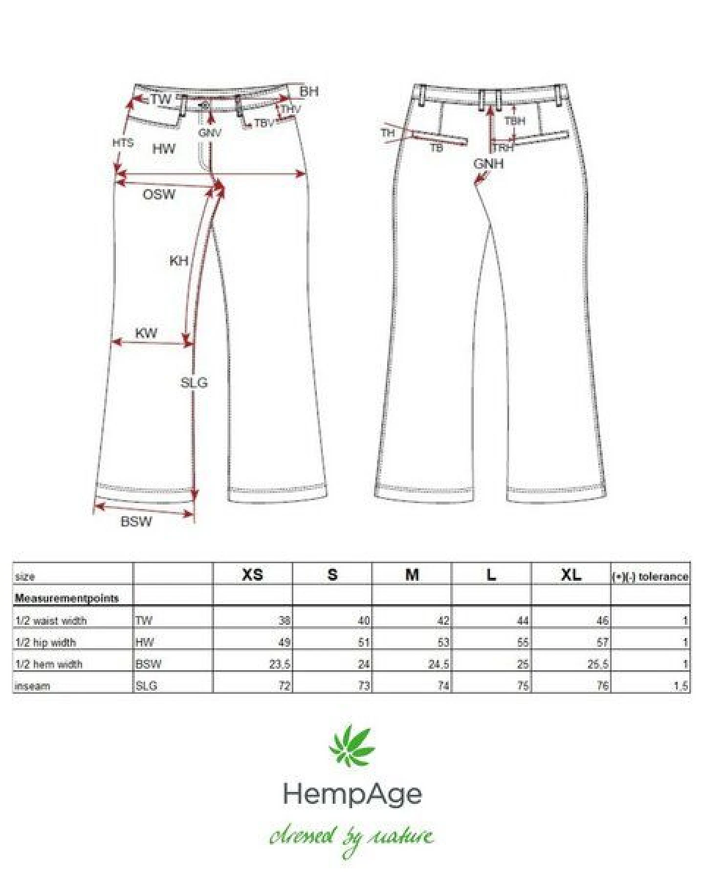 HempAge Damen modische Schlaghose Hanf/Bio-Baumwolle – Ansicht 4