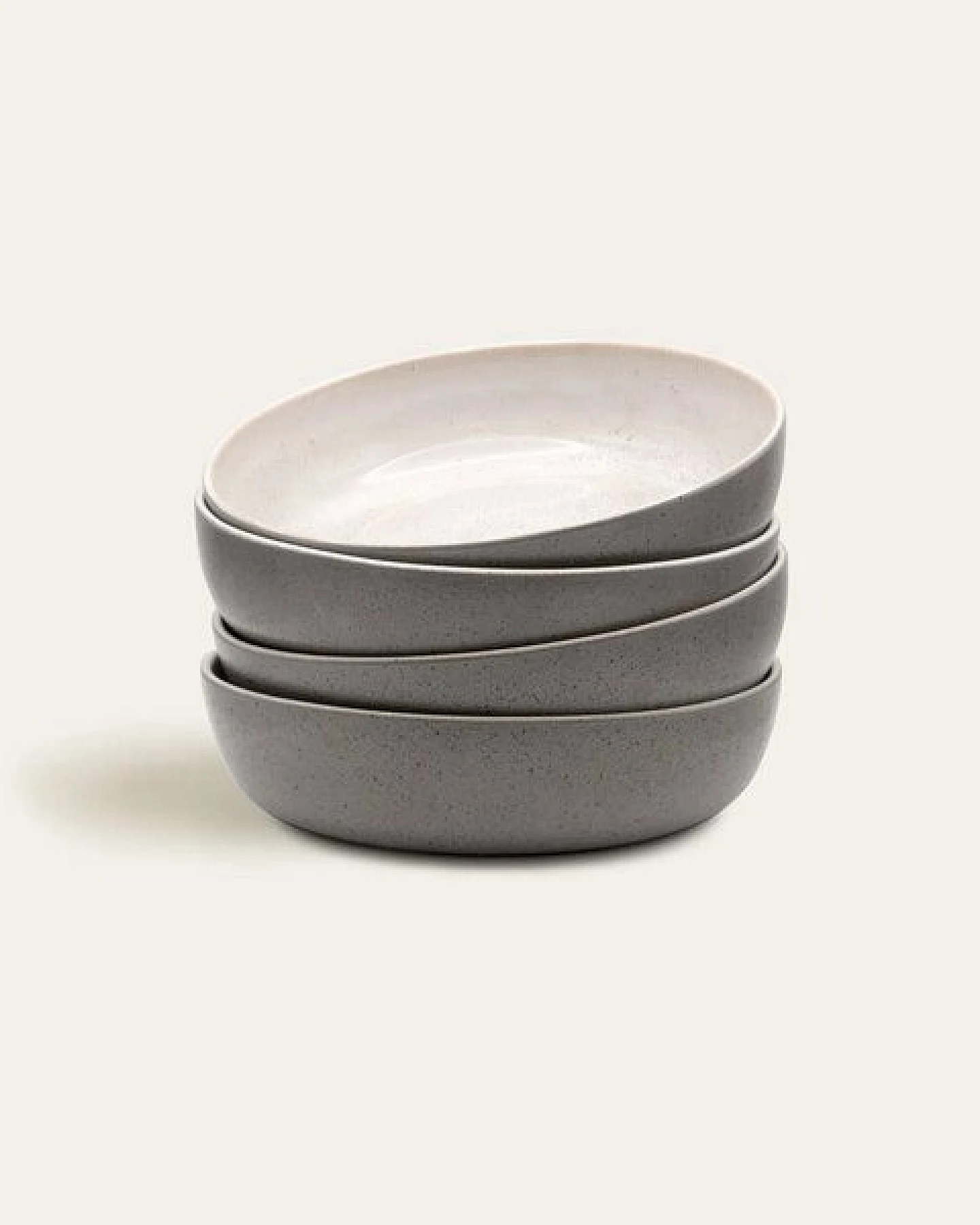 EDDA stoneware Handgemachte Steingut Schale Ddoria - Granit Grau (ø 22,0 x 5,5 cm) – Ansicht 2
