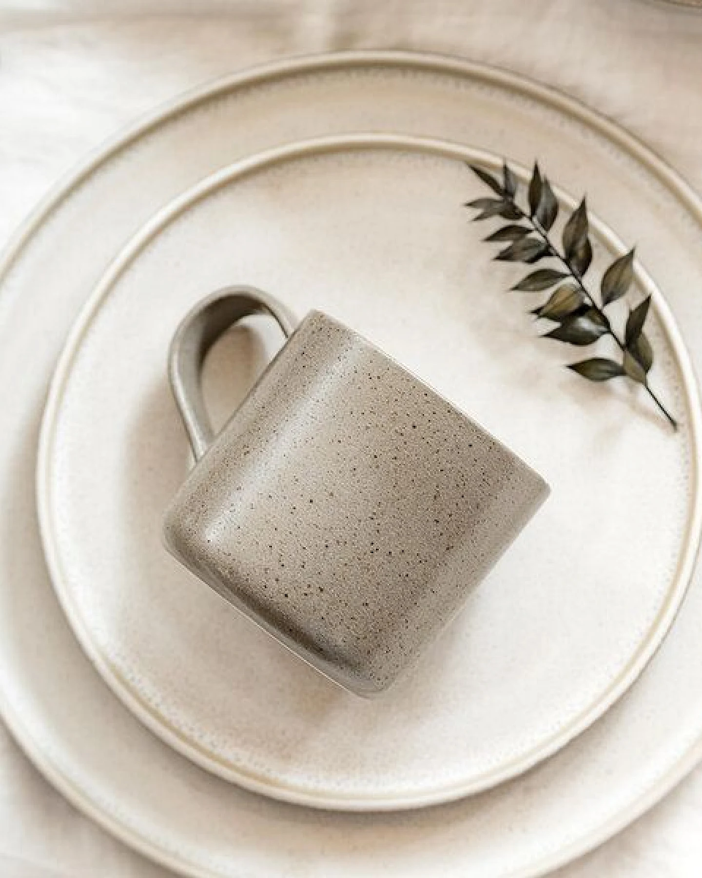 EDDA stoneware Handgemachte Steingut Tasse Ddoria - Granit Grau (ø 8 x 9 cm, 0,35 L) – Ansicht 2