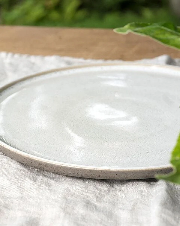 EDDA stoneware Handgemachter Steingut Teller Ddoria klein - Granit Grau (ø 21,5 x 1,7 cm)