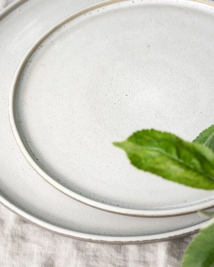 EDDA stoneware Handgemachter Steingut Teller Ddoria groß - Granit Grau (ø 28,5 x 2,0 cm)