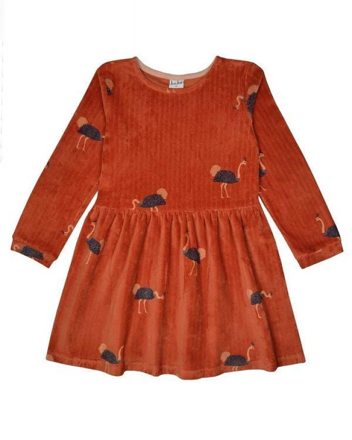 gemütliches Herbstkleid mit Straußen von baba Kidswear