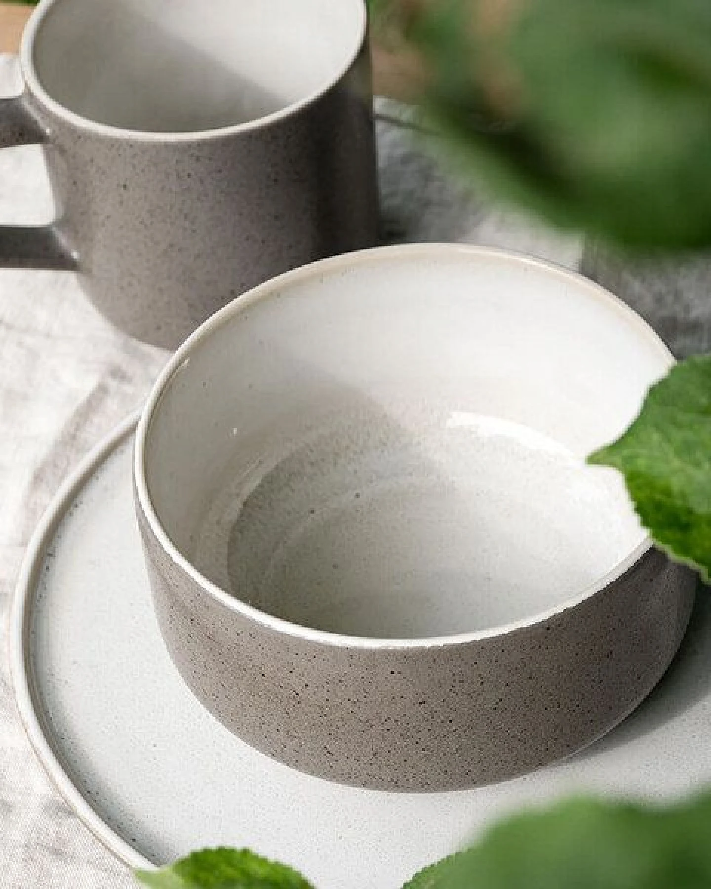 EDDA stoneware Handgemachte Steingut Schüssel Ddoria - Granit Grau (ø 13,5 x 7,5 cm, 0,65 L) – Ansicht 3