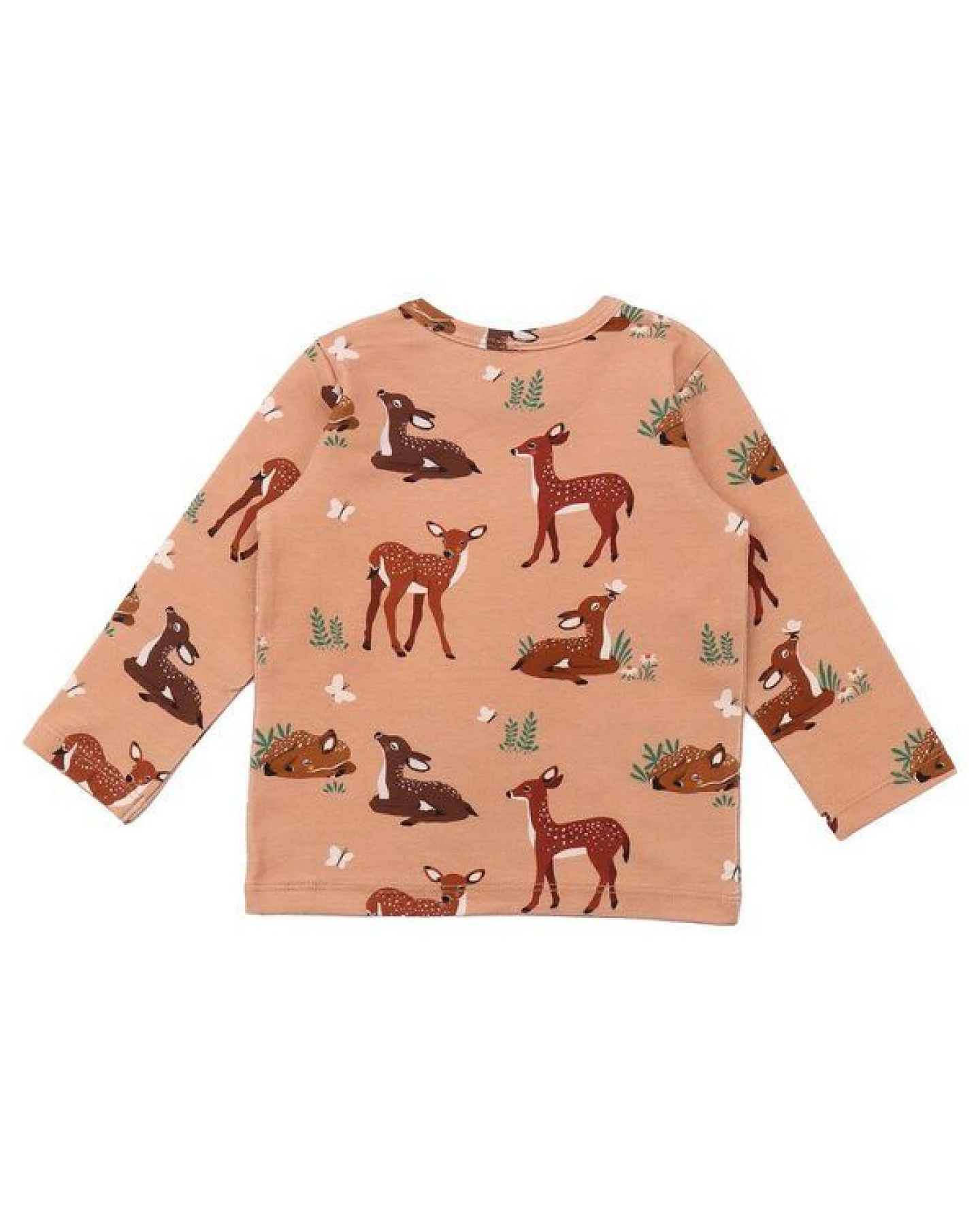 Baby Langarmshirt GOTS zertifiziert, Bio-Baumwolle, rosa, Tiermuster, weich, elastisch (5% Elasthan) – Walkiddy – Ansicht 3