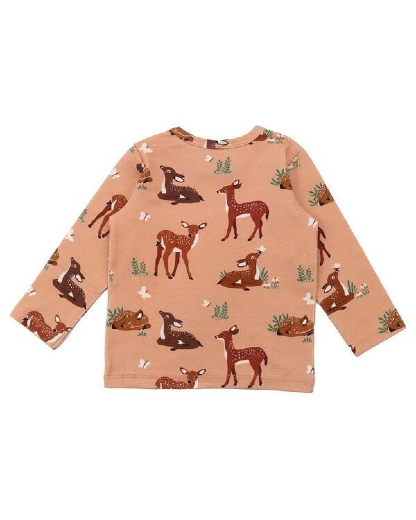 Baby Langarmshirt GOTS zertifiziert, Bio-Baumwolle, rosa, Tiermuster, weich, elastisch (5% Elasthan) – Walkiddy – Ansicht 3