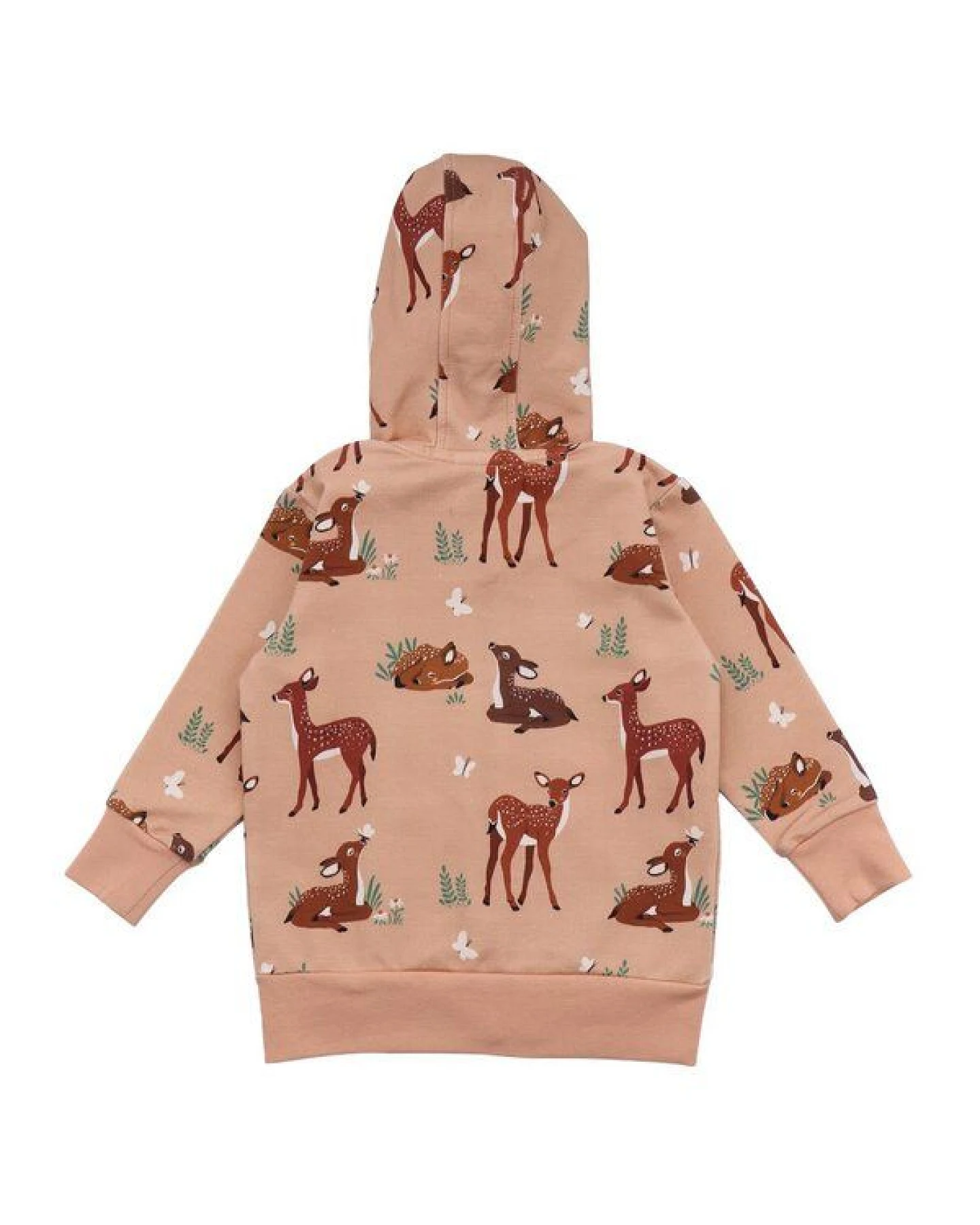 Baby Kapuzenjacke GOTS zertifiziert, rosa, Pferde-Allover, Reißverschluss, weich – Walkiddy – Ansicht 3