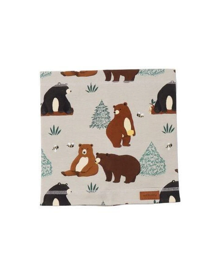 Baby Halstuch GOTS-zertifiziert aus Bio-Baumwolle beige mit Tier-Motiv – Walkiddy