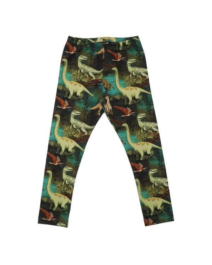 Babyleggings GOTS-zertifiziert aus Bio-Baumwolle grün mit Dinosaurier-Motiv – Walkiddy