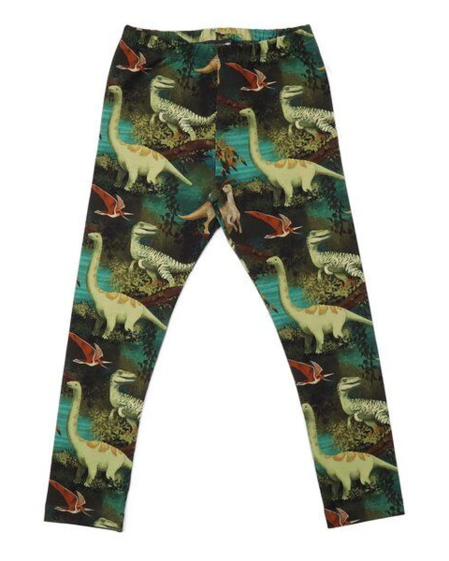 Babyleggings GOTS-zertifiziert aus Bio-Baumwolle grün mit Dinosaurier-Motiv – Walkiddy – Ansicht 2