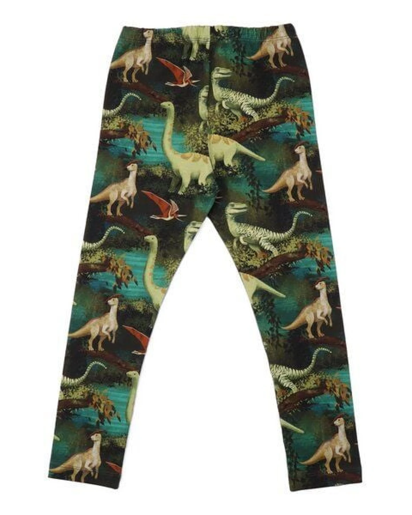 Babyleggings GOTS-zertifiziert aus Bio-Baumwolle grün mit Dinosaurier-Motiv – Walkiddy – Ansicht 3