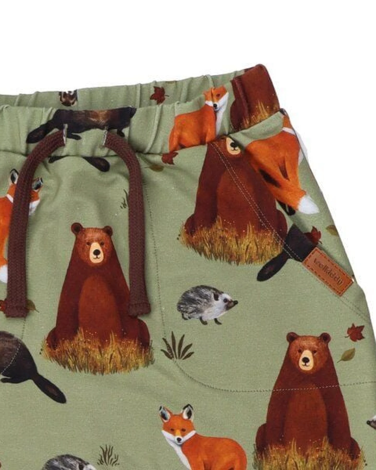 Kinder Jogginghose GOTS zertifiziert Bio-Baumwolle Grün Allover-Print Tipi-Motiv elastischer Bund – Walkiddy – Ansicht 4