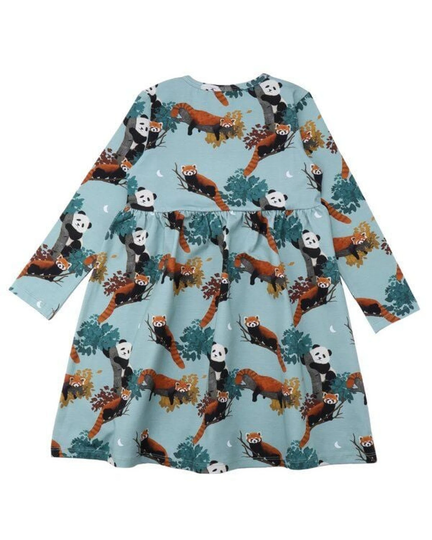 Baby Langarmkleid GOTS zertifiziert, 95% Bio-Baumwolle, blau, „Panda Friends“, weich & elastisch – Walkiddy – Ansicht 3