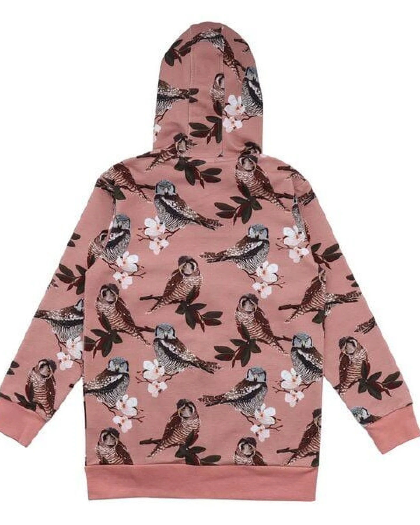 Baby Kapuzenjacke GOTS zertifiziert – Rosa mit Eulenmotiv, Reißverschluss, weich & bequem – Ansicht 3