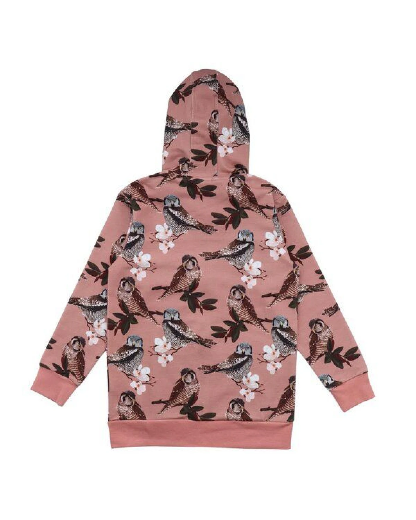 Baby Kapuzenjacke GOTS zertifiziert – Rosa mit Eulenmotiv, Reißverschluss, weich & bequem – Ansicht 3