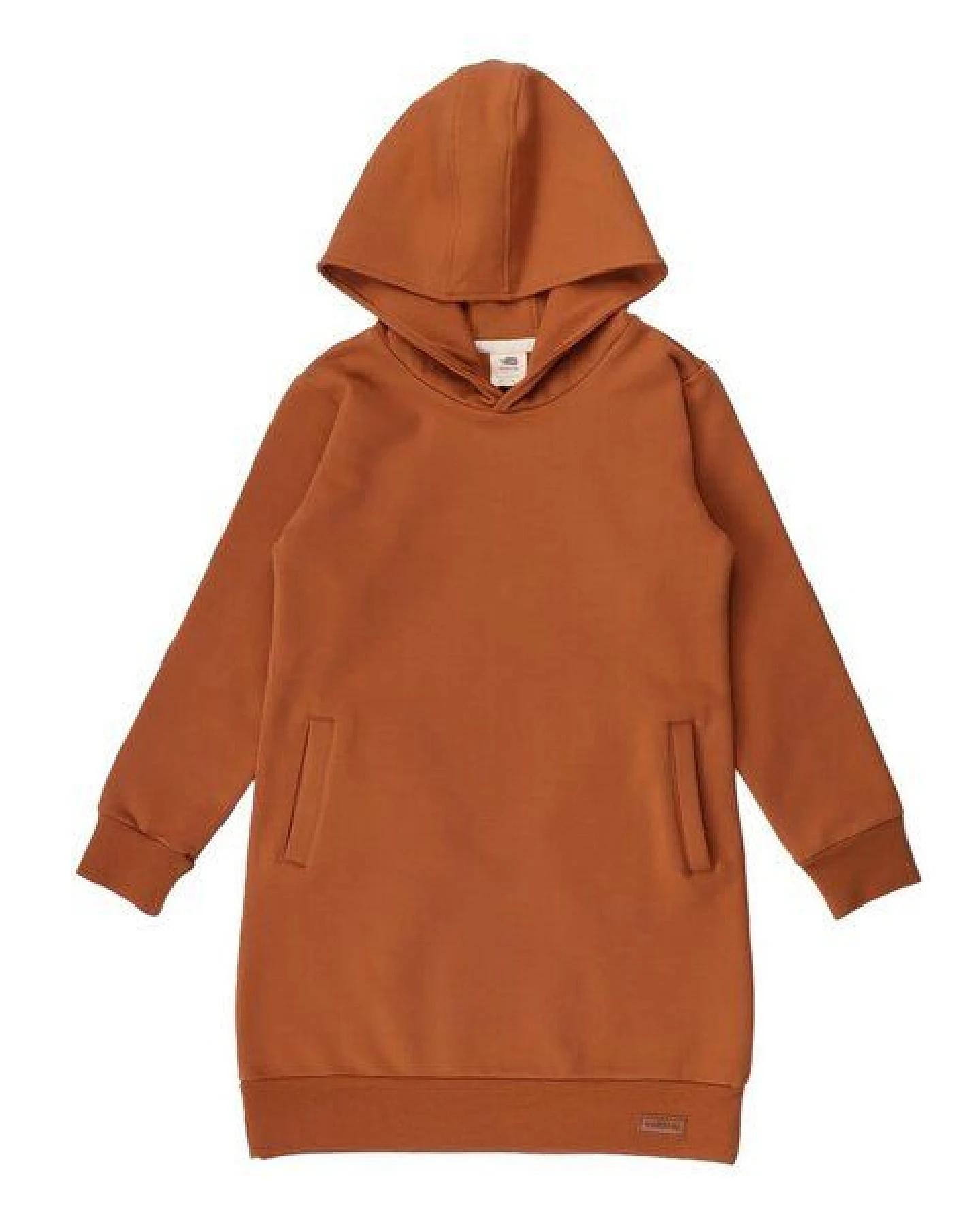 Baby Kapuzenkleid GOTS zertifiziert, braun, Langarm, Bio-Baumwolle, weich – Walkiddy – Ansicht 2