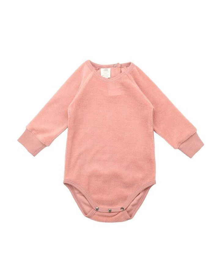 Baby Langarmbody GOTS zertifiziert, rosé, Bio-Baumwolle, weich & bequem, Druckknöpfe – Walkiddy