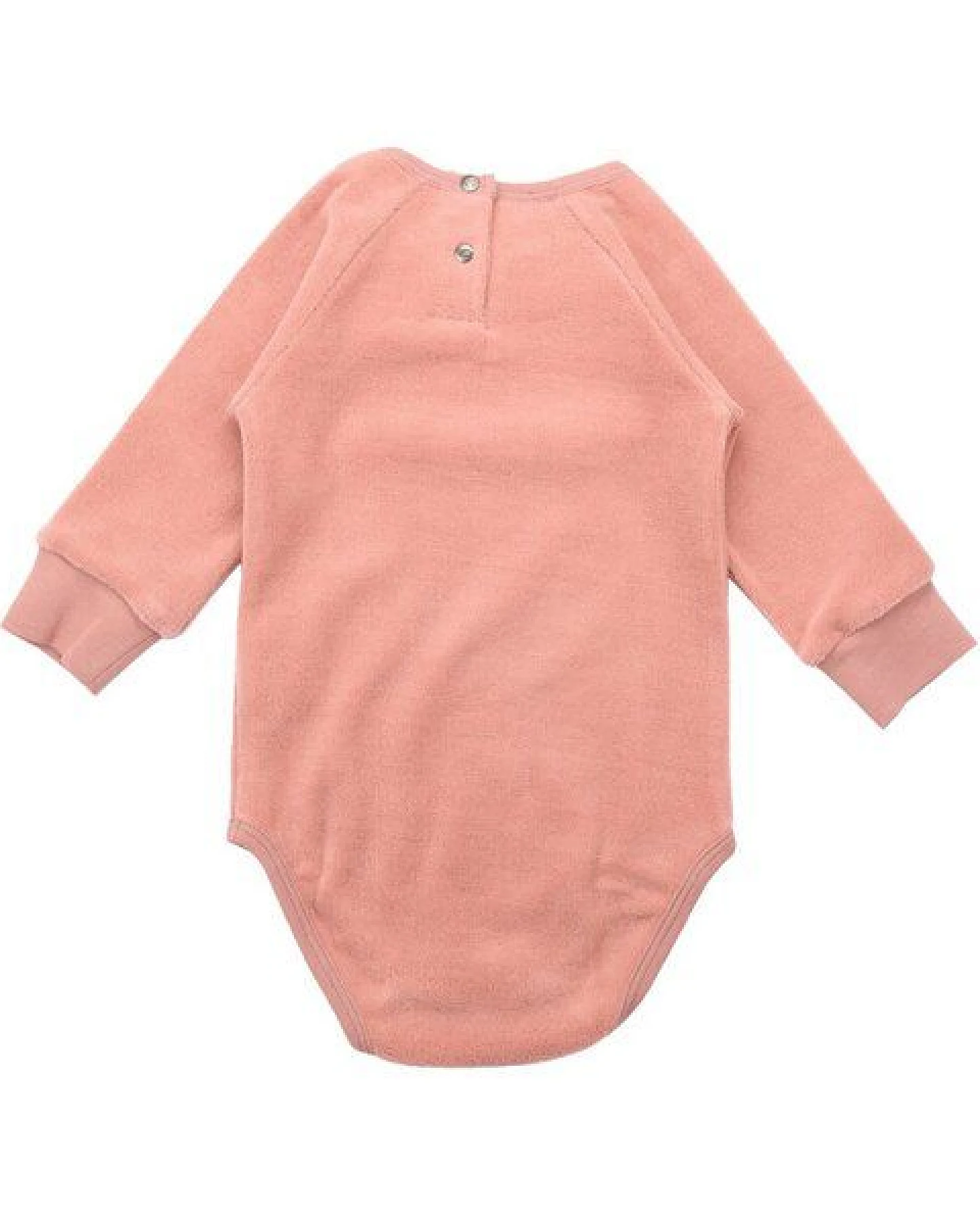 Baby Langarmbody GOTS zertifiziert, rosé, Bio-Baumwolle, weich & bequem, Druckknöpfe – Walkiddy – Ansicht 3