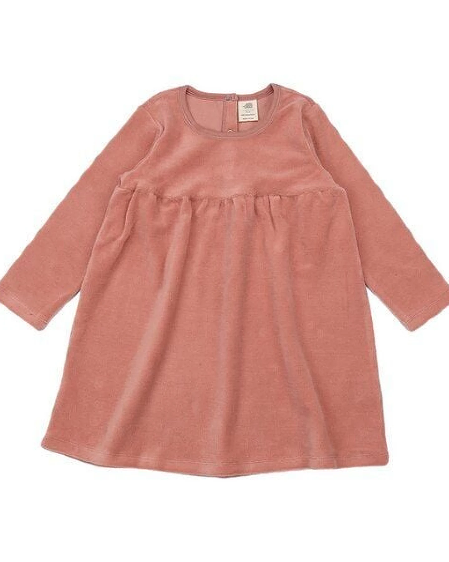 Kinder Langarmkleid GOTS zertifiziert, Bio-Baumwolle, rosa, weich & bequem – Walkiddy – Ansicht 2