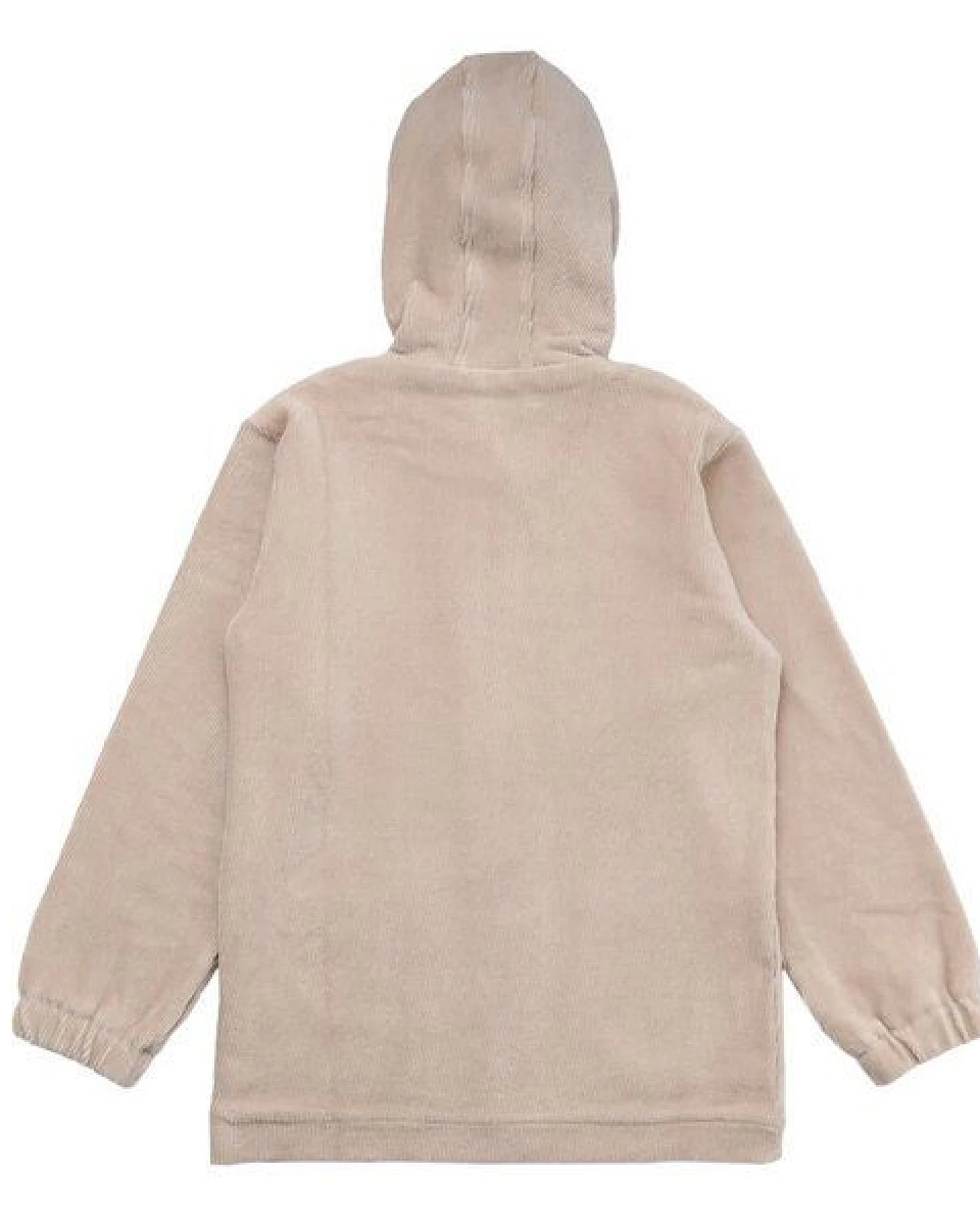 Baby Kapuzenjacke GOTS zertifiziert Bio-Baumwolle 95/5 Elasthan Beige uni Knopfleiste weich – Walkiddy – Ansicht 3