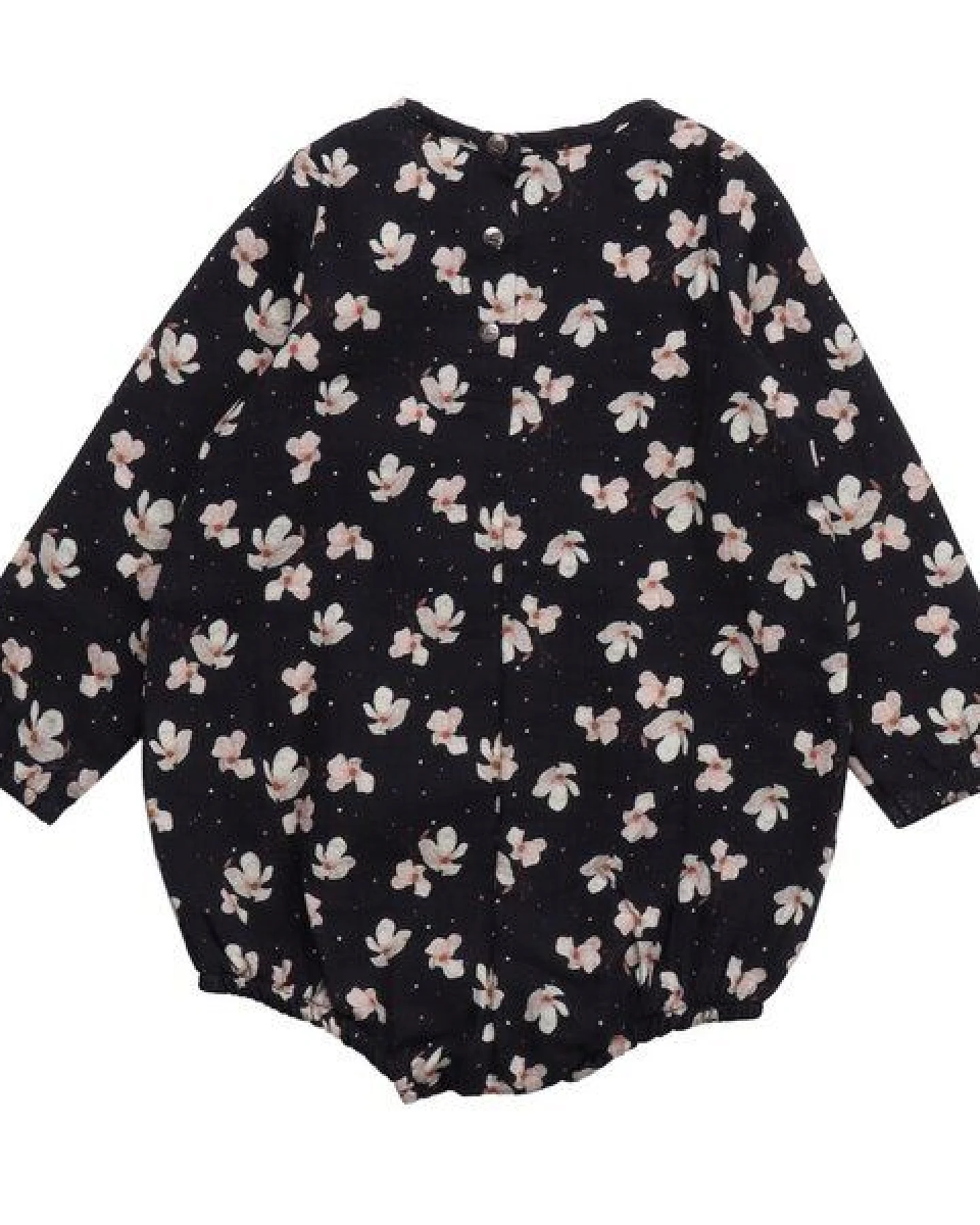 Baby Langarmbody GOTS-zertifiziert aus Bio-Baumwolle, dunkelblau mit Allover-Muster – Walkiddy, weich & hautfreundlich – Ansicht 3