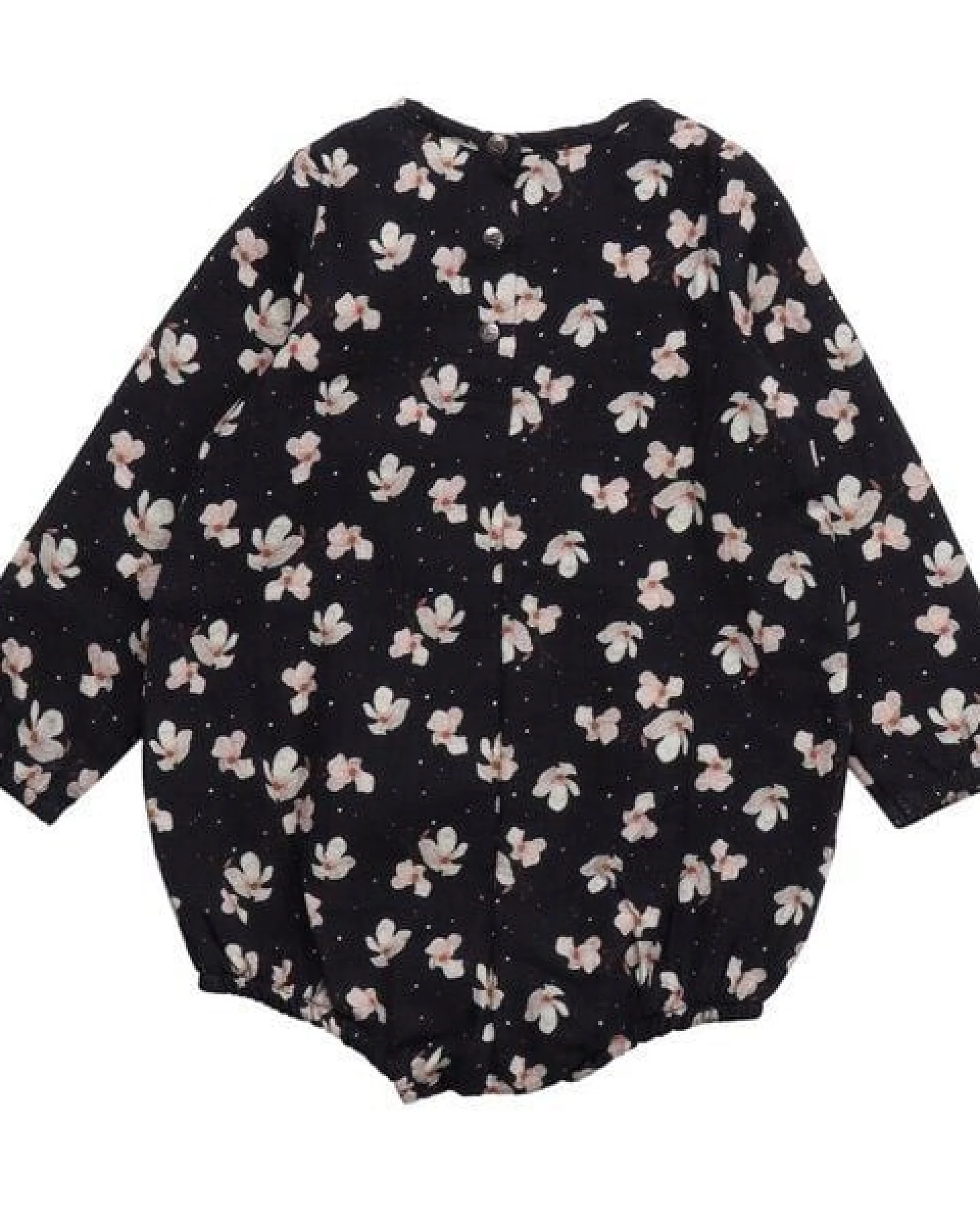 Baby Langarmbody GOTS-zertifiziert aus Bio-Baumwolle, dunkelblau mit Allover-Muster – Walkiddy, weich & hautfreundlich – Ansicht 3