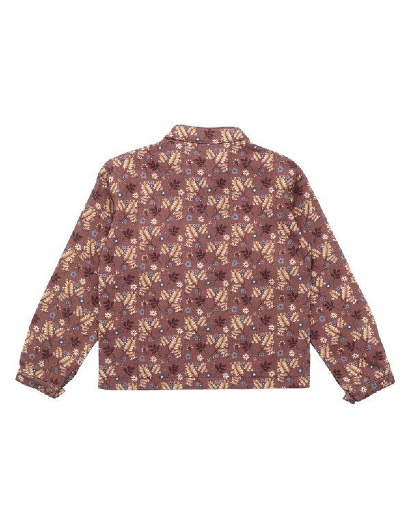 Kinder Langarmshirt GOTS zertifiziert, rosé, Herbst-Blumen-Allover, Bio-Baumwolle, weich – Walkiddy – Ansicht 3