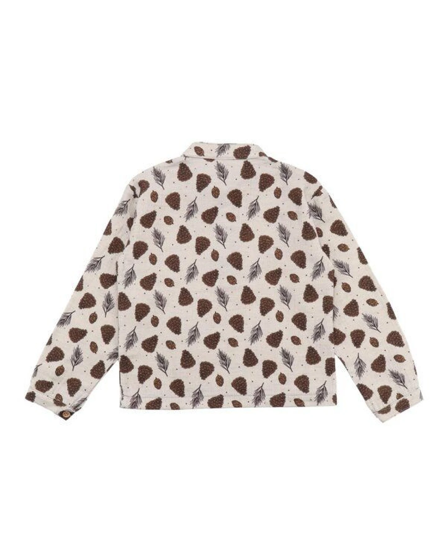 Kinder Langarmshirt GOTS zertifiziert – 95% Bio-Baumwolle, Beige mit Tupfenmuster, 5% Elasthan, weich & bequem – Ansicht 3
