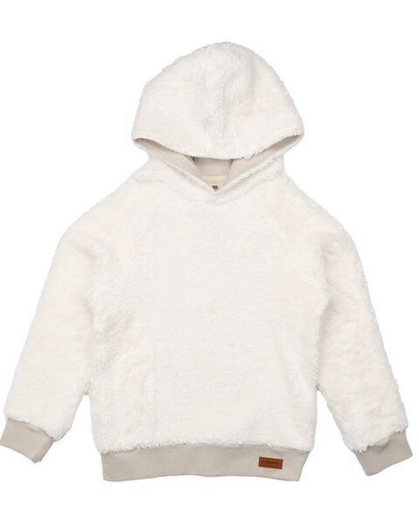 Kinder Hoodie GOTS zertifiziert, beige, Bio-Baumwolle, weich & gemütlich, Kapuze – Walkiddy – Ansicht 2