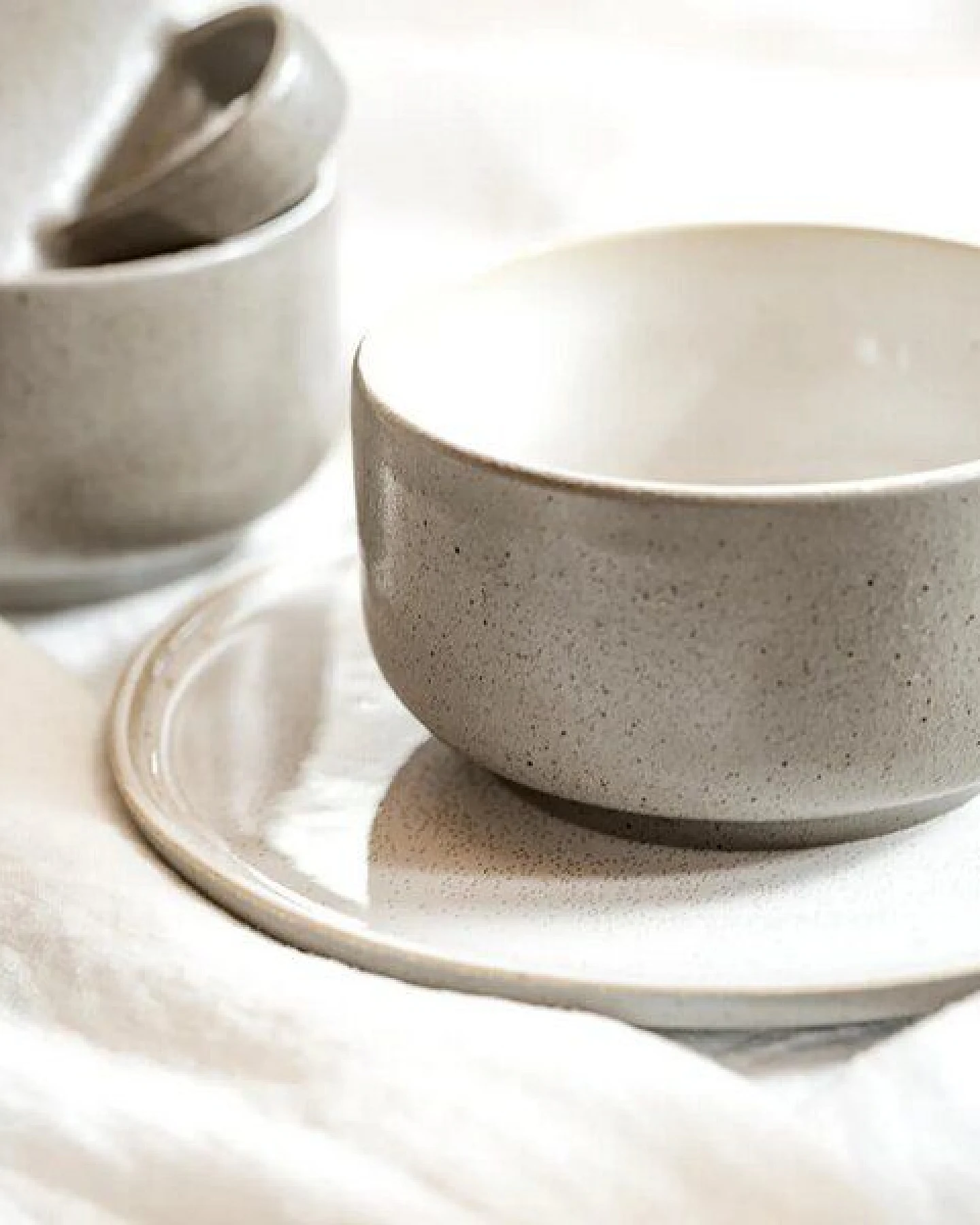 EDDA stoneware Brunch Geschirr Set Ddoria - Granit Grau aus Steingut (handgemacht) – Ansicht 3