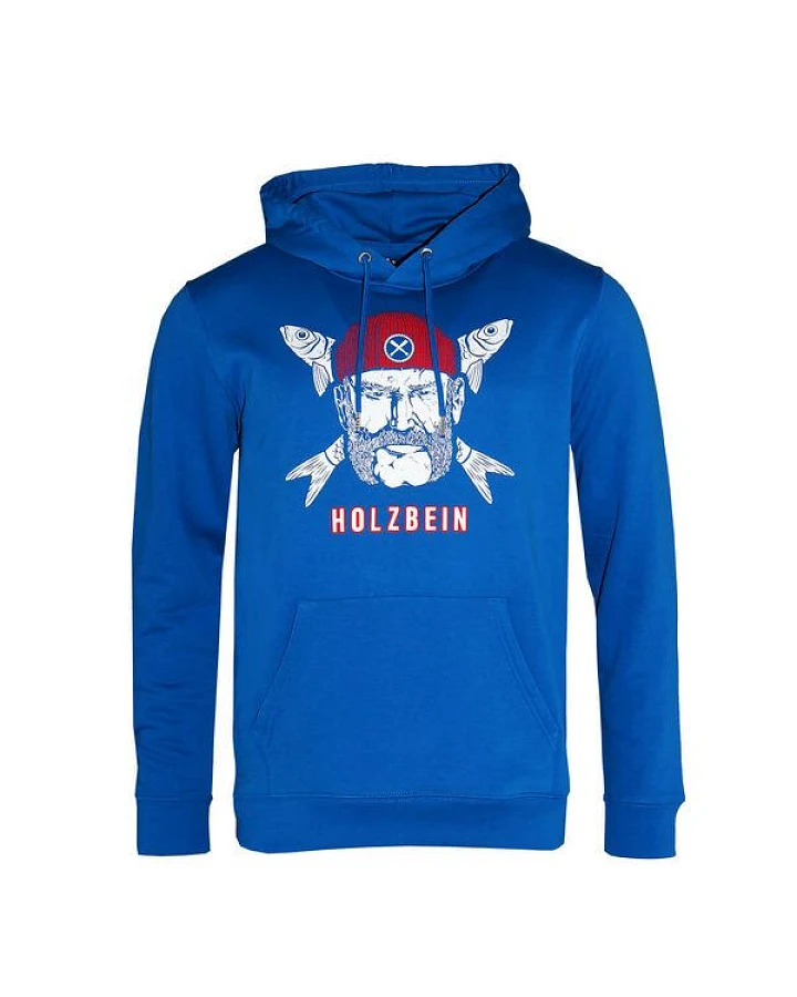 FÄDD Herren Sweatshirt Hoodie aus Bio-Baumwolle "Holzbein" Blau
