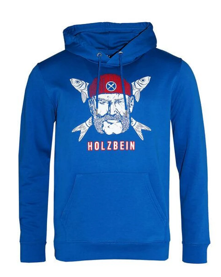 FÄDD Herren Sweatshirt Hoodie aus Bio-Baumwolle "Holzbein" Blau